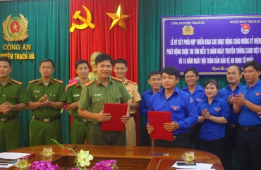 Thạch Hà: ký kết phối hợp tổ chức hoạt động chào mừng kỷ niệm 75 năm ngày truyền thống Công an nhân dân      